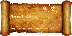 Mangol Karsa névjegykártya